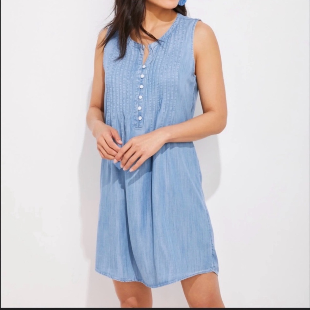 Vineyard Vines Sleeveless Denim Dress with Button Detail - Picture 5 of 5